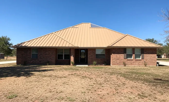 Metal Roofing in Central Texas: Standing Seam Panel Installation Guide Standing seam Metal Roofing in Central Texas installed on a residential home in Central Texas