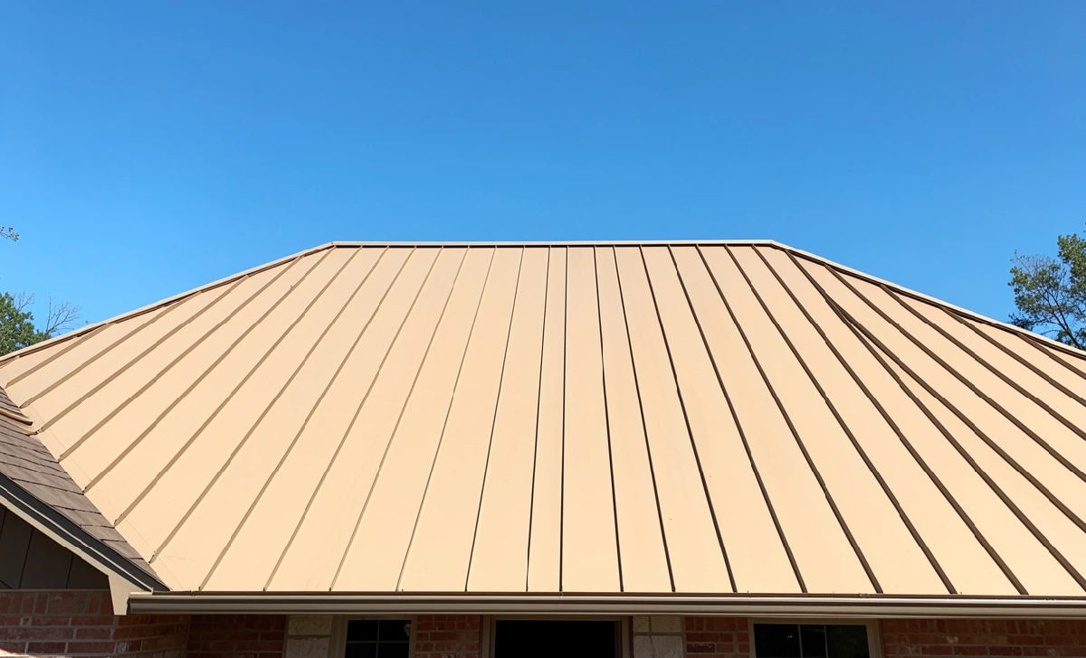 Standing seam metal roof installed on a residential home in Central Texas